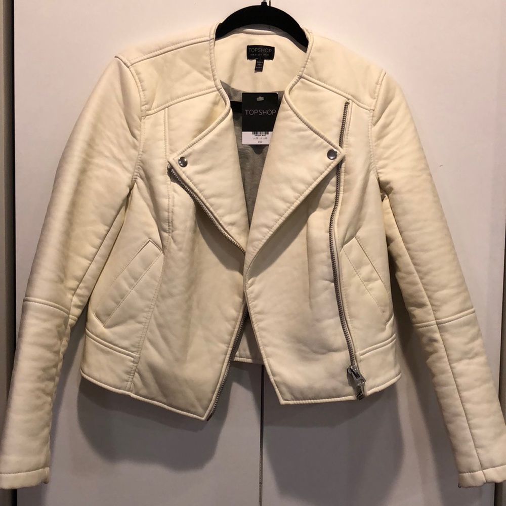 TOPSHOP NWT Faux Leather Moto Jacket US 6 / EUR 38